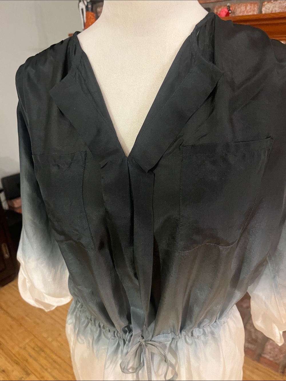 Young Fabulous & Broke Black to White Ombre Drawstring Tunic - Picture 3 of 5